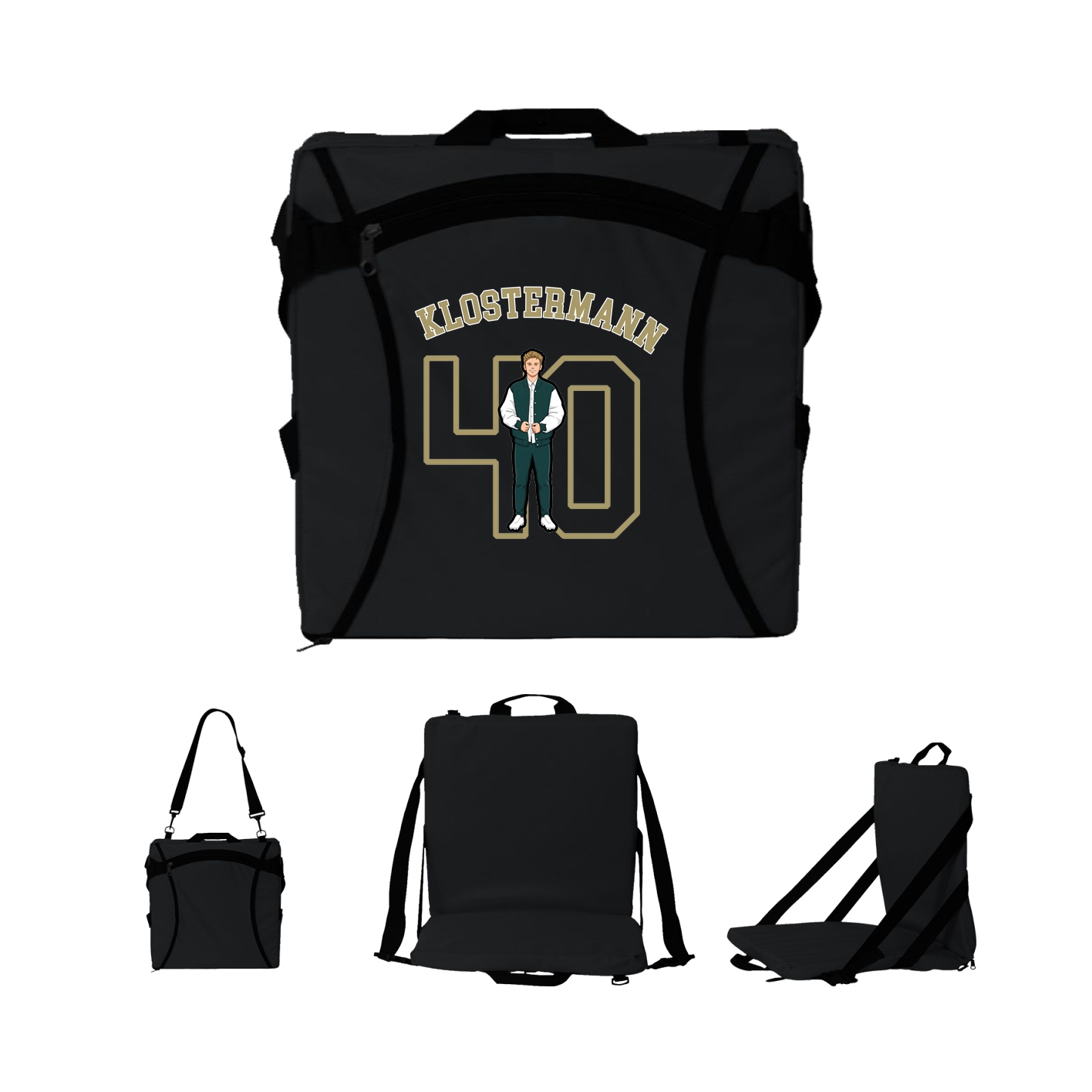 Folding Stadium Seat — Shirsey Arch in Black
