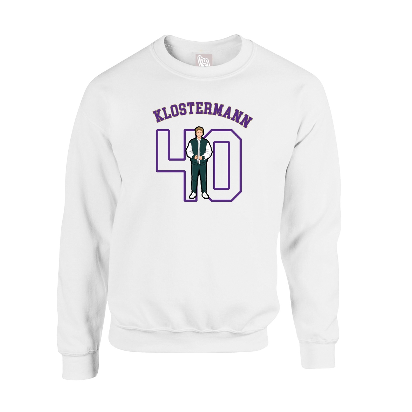 Fleece Crew — Shirsey Arch in White