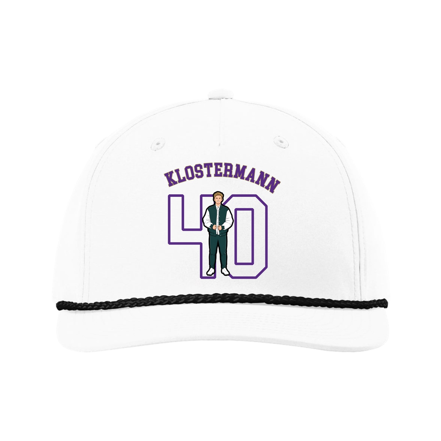 Five-Panel Classic Rope Cap — Shirsey Arch in White
