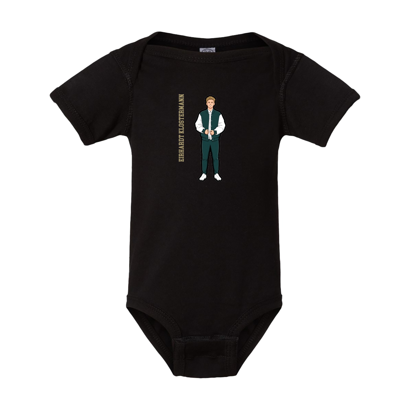 Baby Onesie — Name Vertical in Black