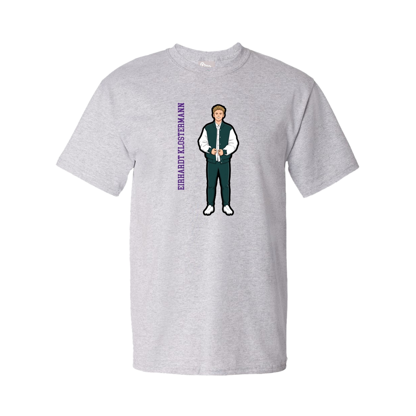 Youth Tee — Name Vertical in Grey