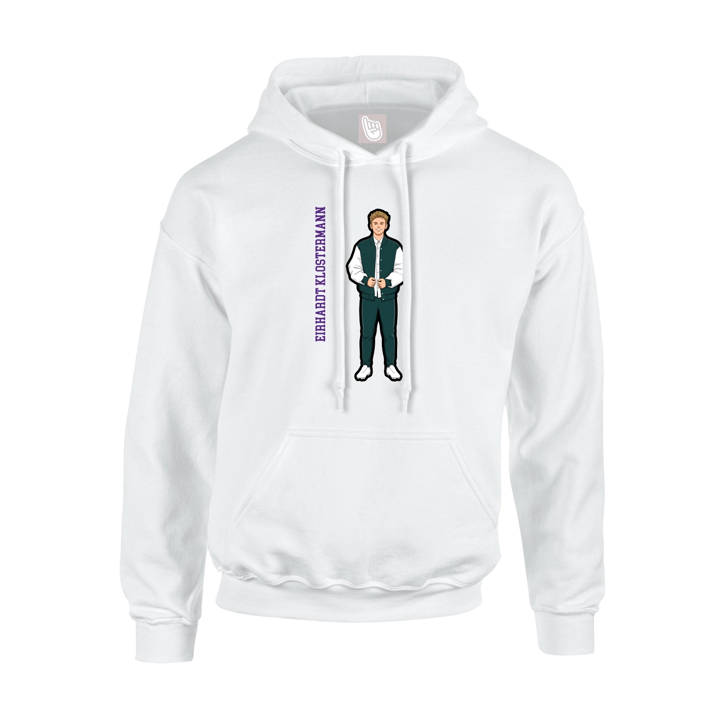 Youth Hoodie — Name Vertical in White