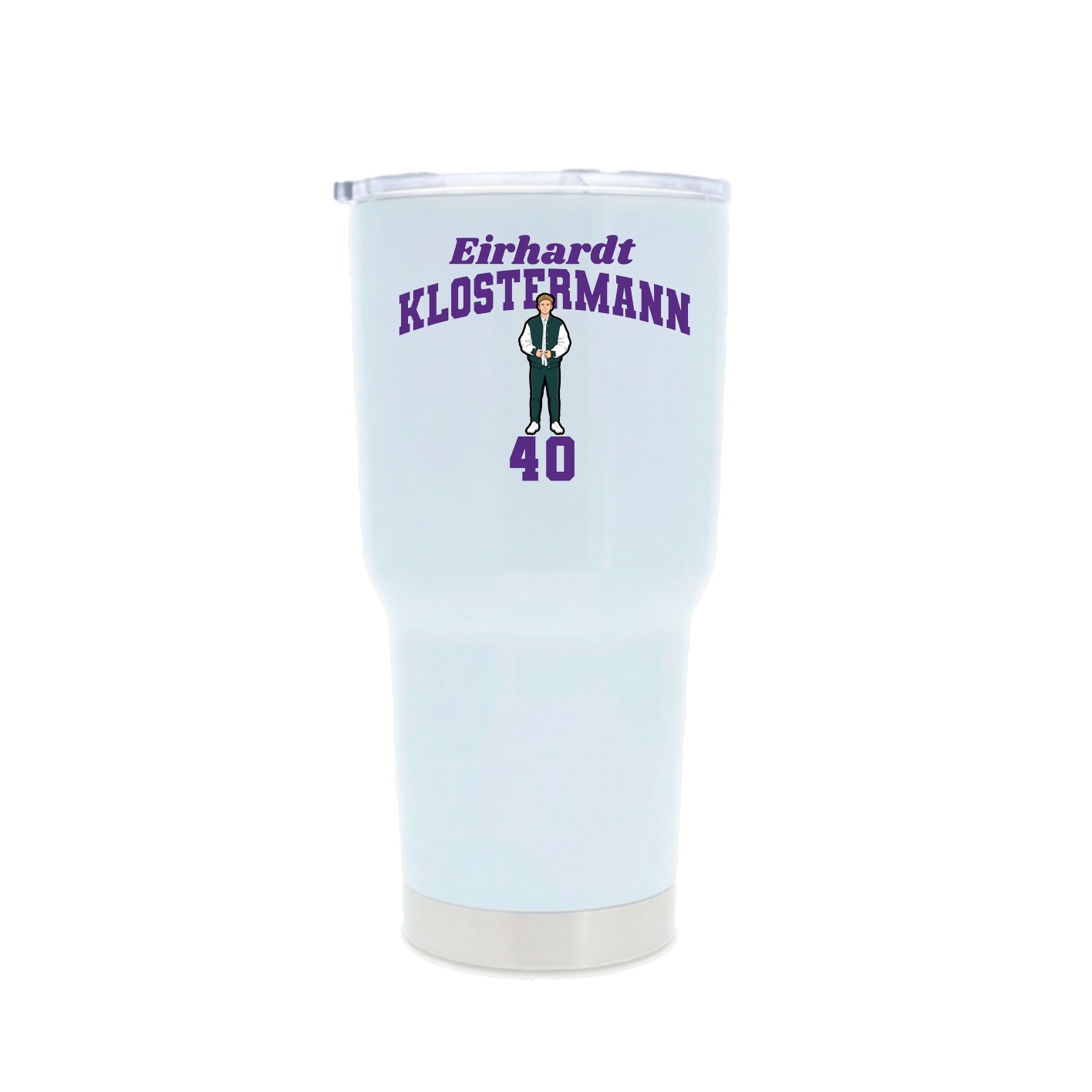 30oz Stainless Steel Tumbler — Signature Arch in White