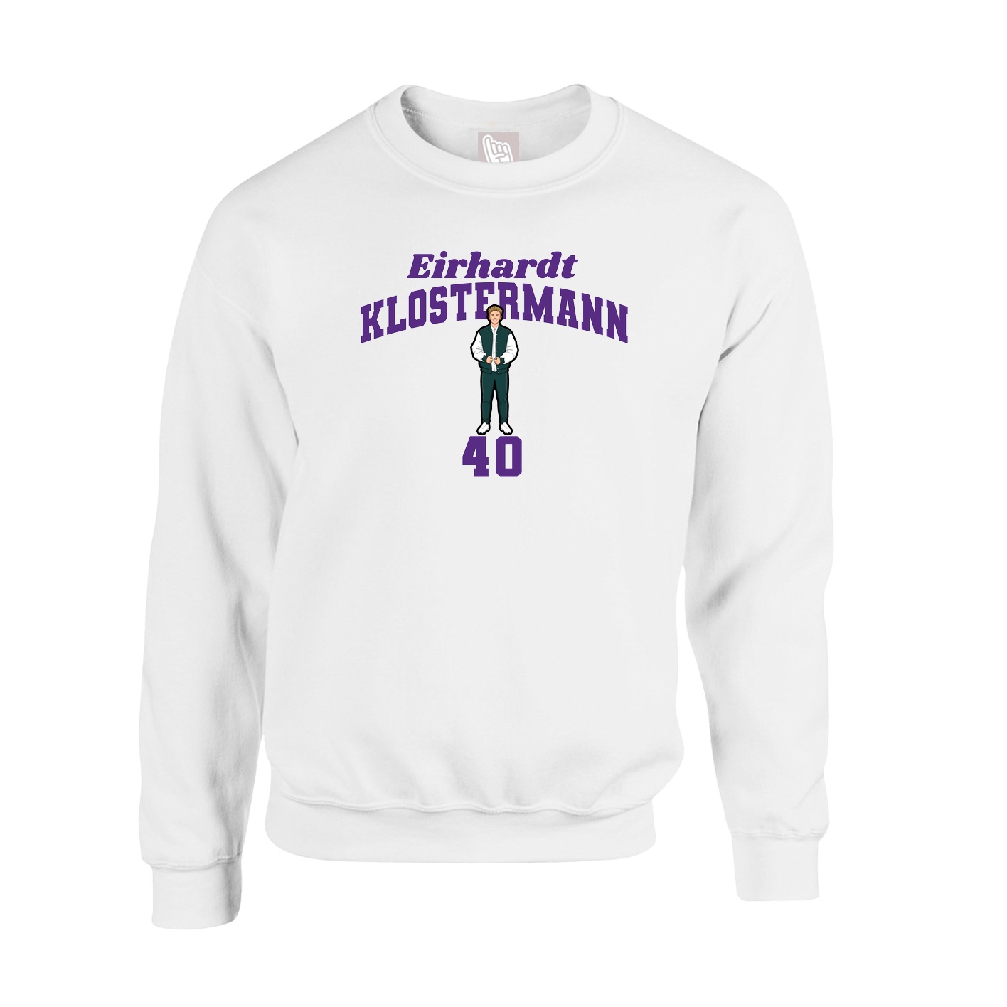 Fleece Crew — Signature Arch in White