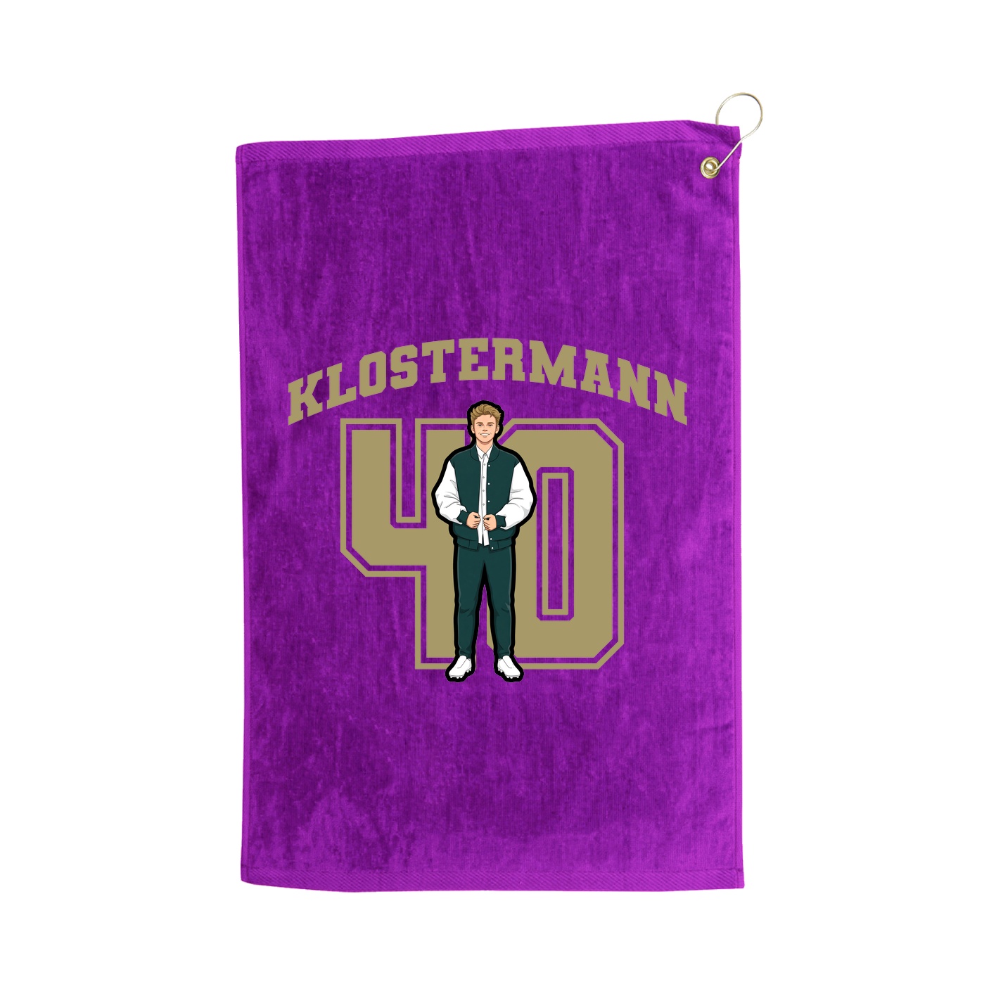 Golf Towel — Number in Purple