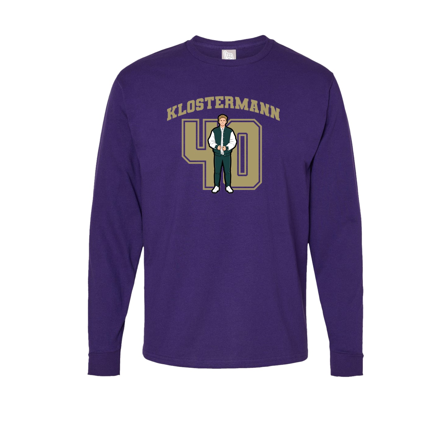 Long Sleeve Tee — Number in Purple
