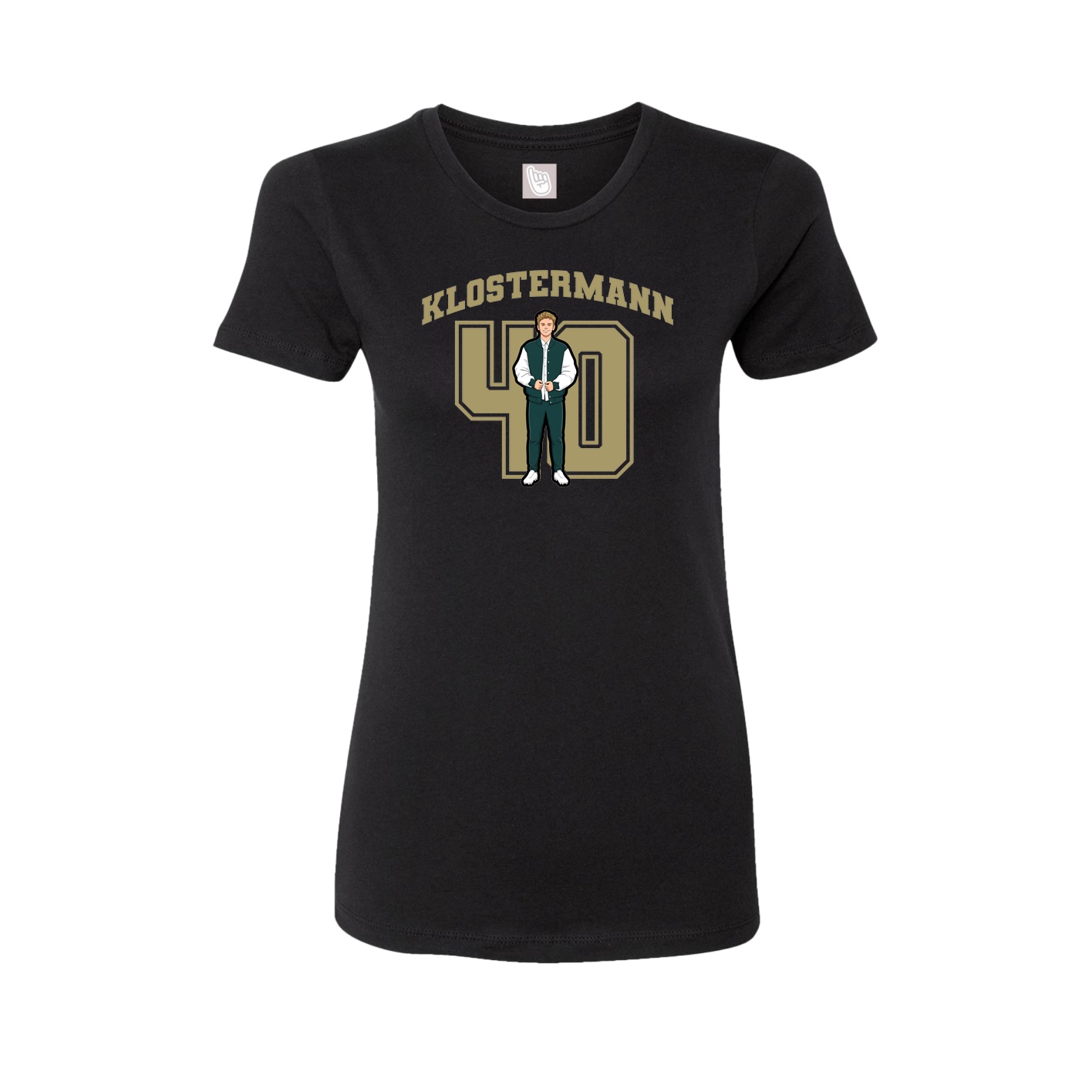 Fitted Women's Tee — Number in Black