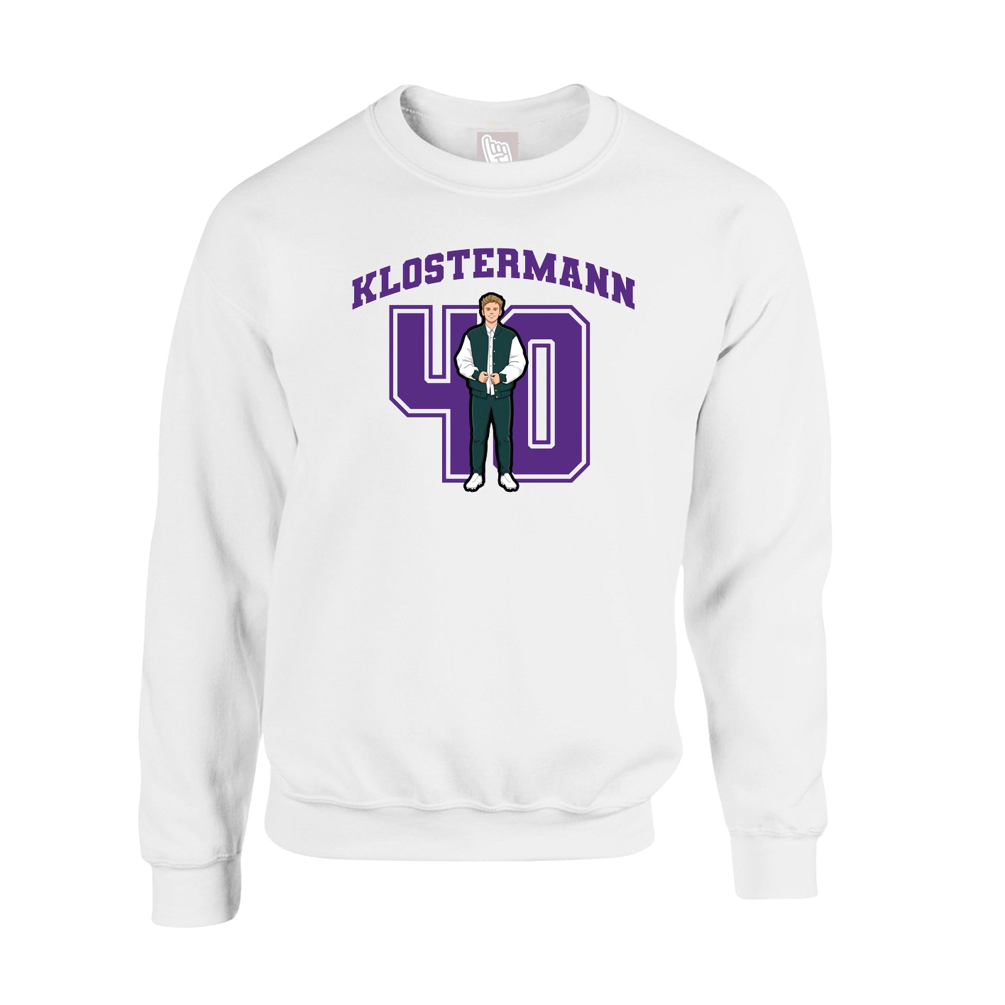 Fleece Crew — Number in White