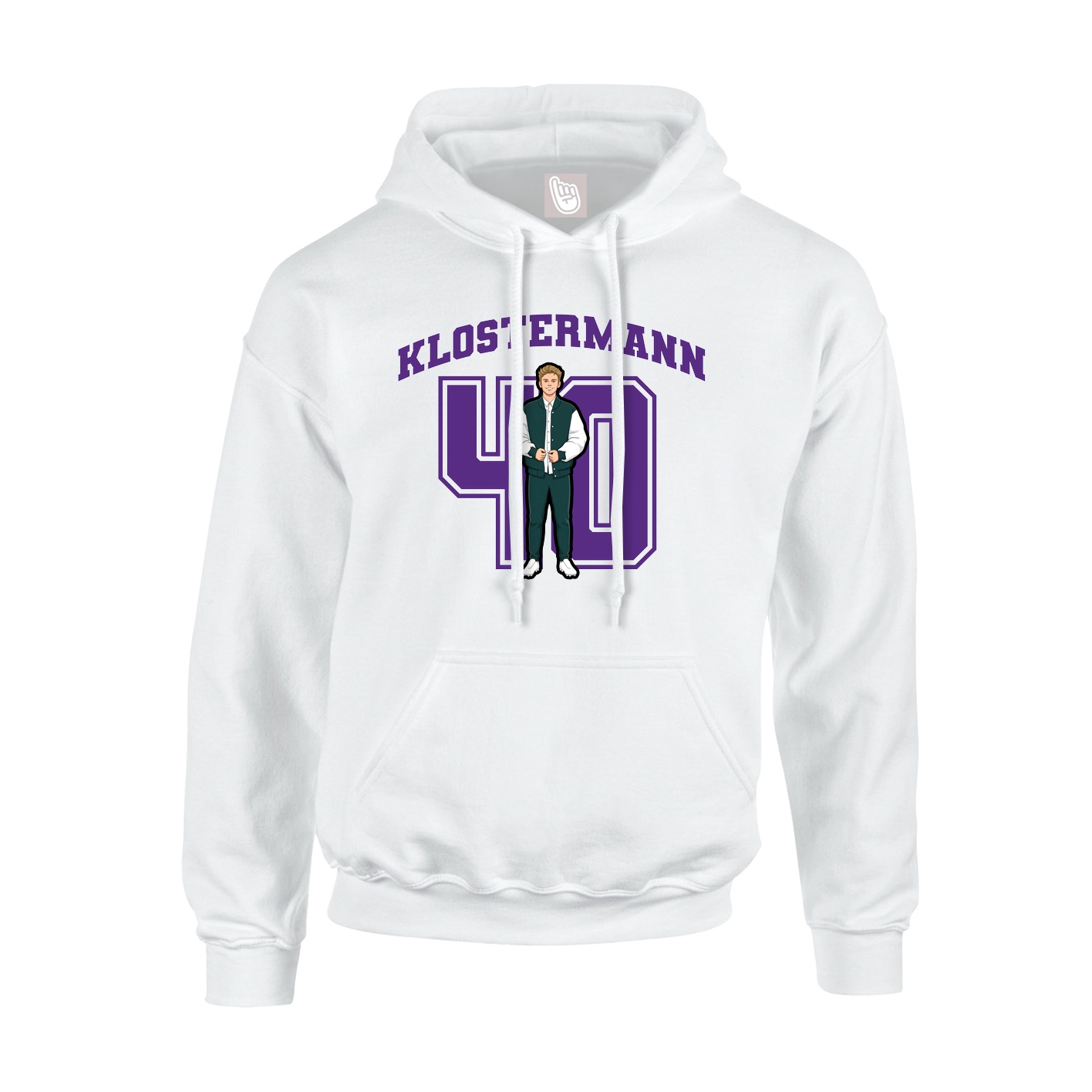 Youth Hoodie — Number in White