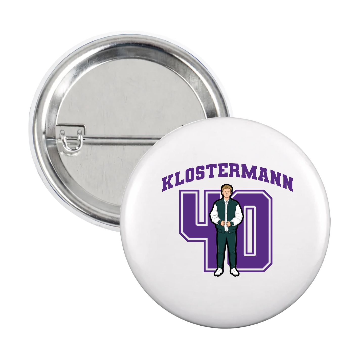 Game Day Button — Number in White