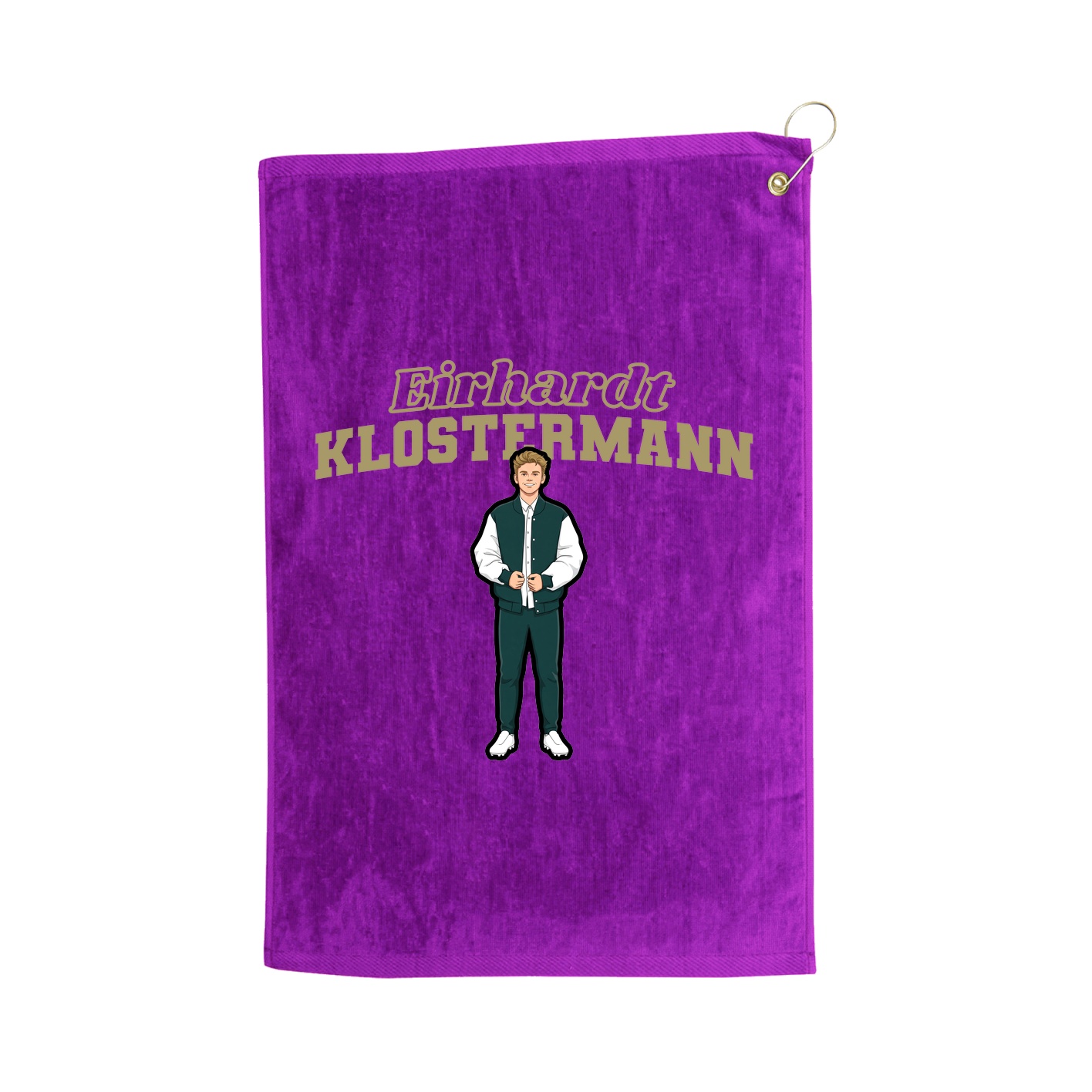 Golf Towel — Name Arch in Purple