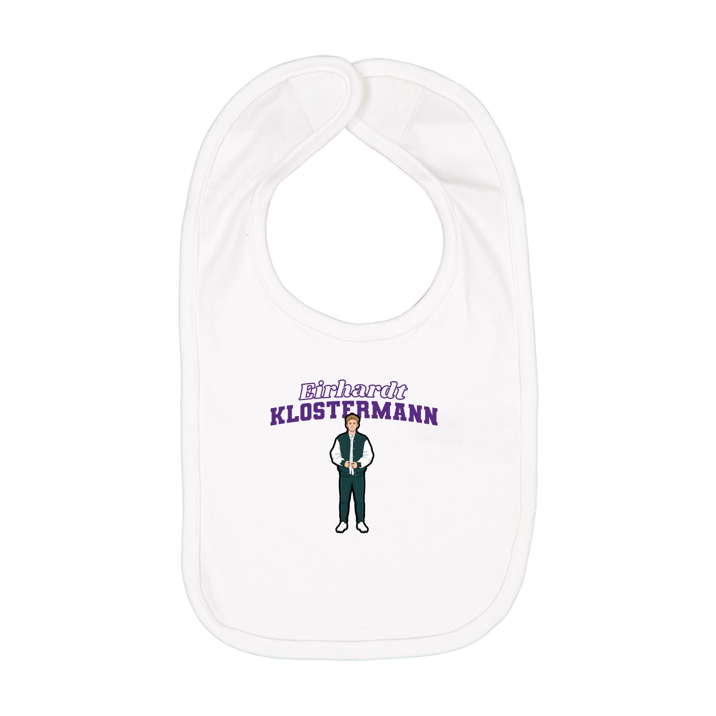 Infant Bib — Name Arch in White