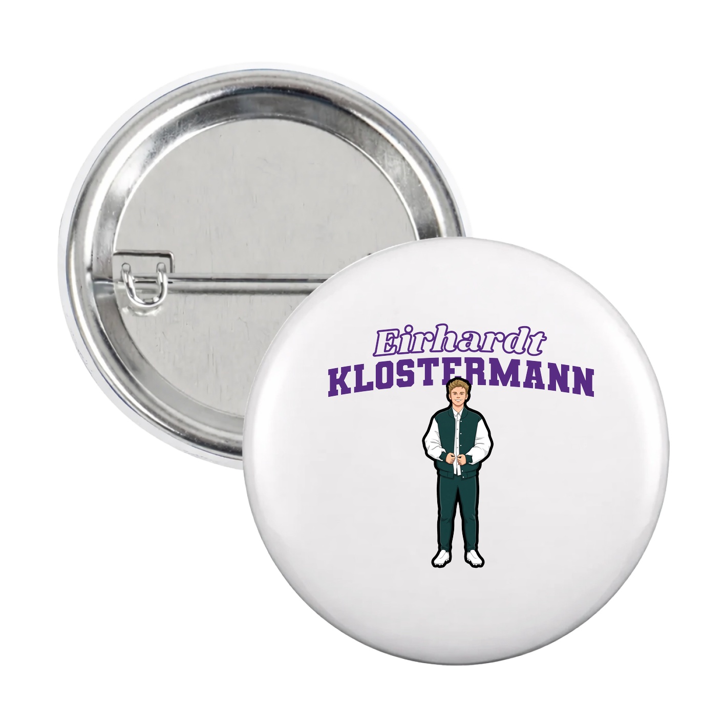 Game Day Button — Name Arch in White