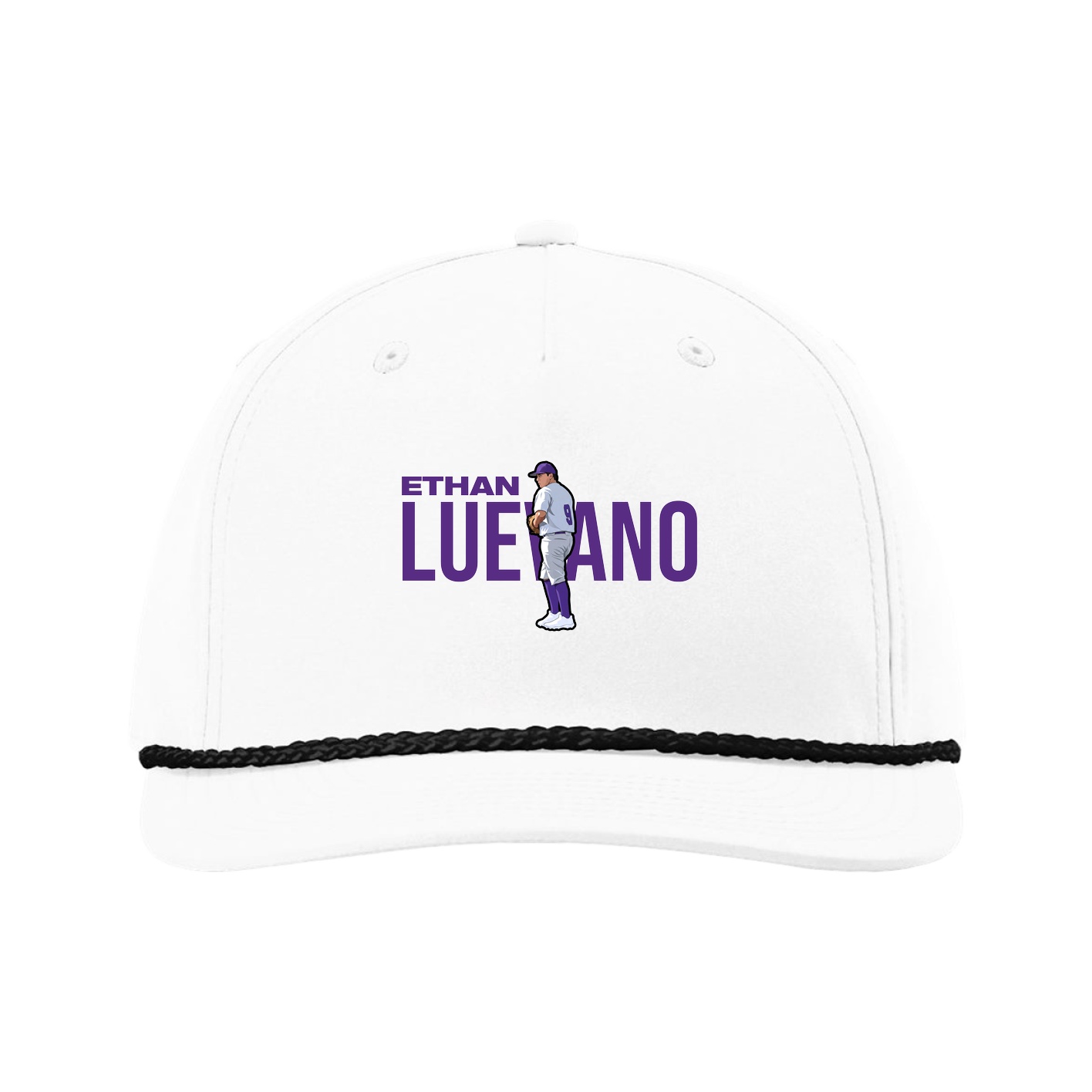 Five-Panel Classic Rope Cap — Player Name in White