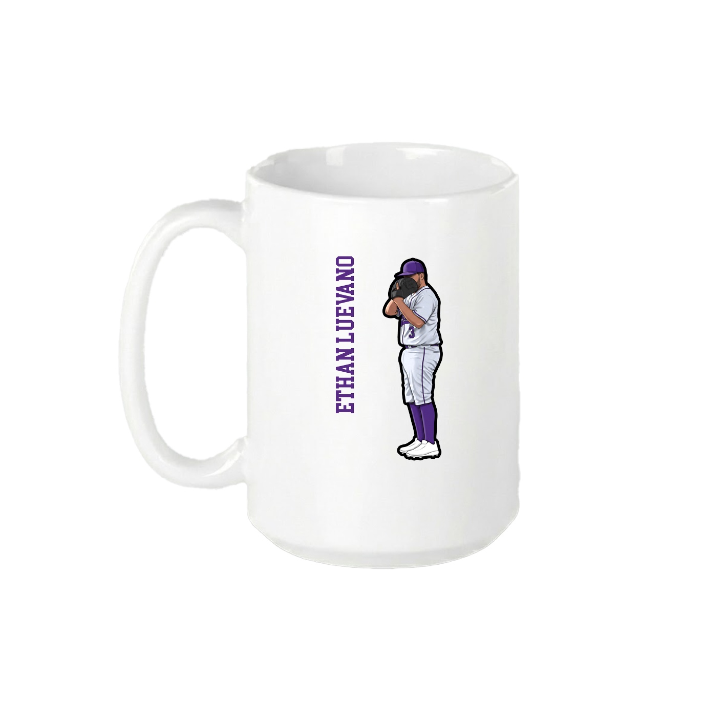 15oz Coffee Mug — Name Vertical in White