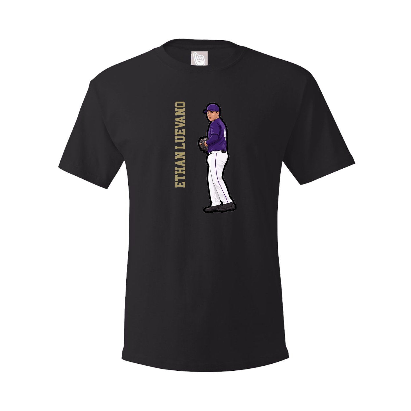Youth Tee — Name Vertical in Black