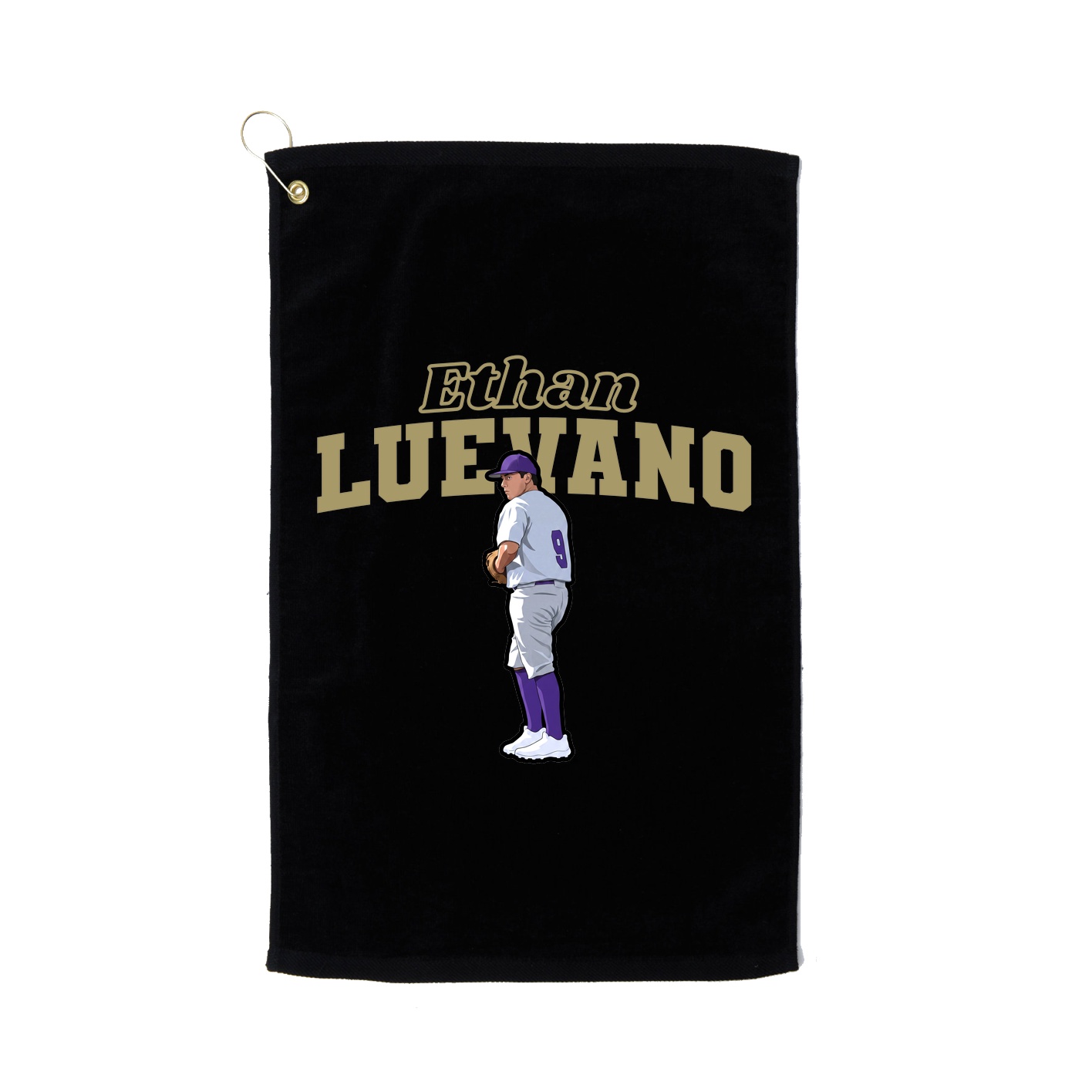Golf Towel — Name Arch in Black
