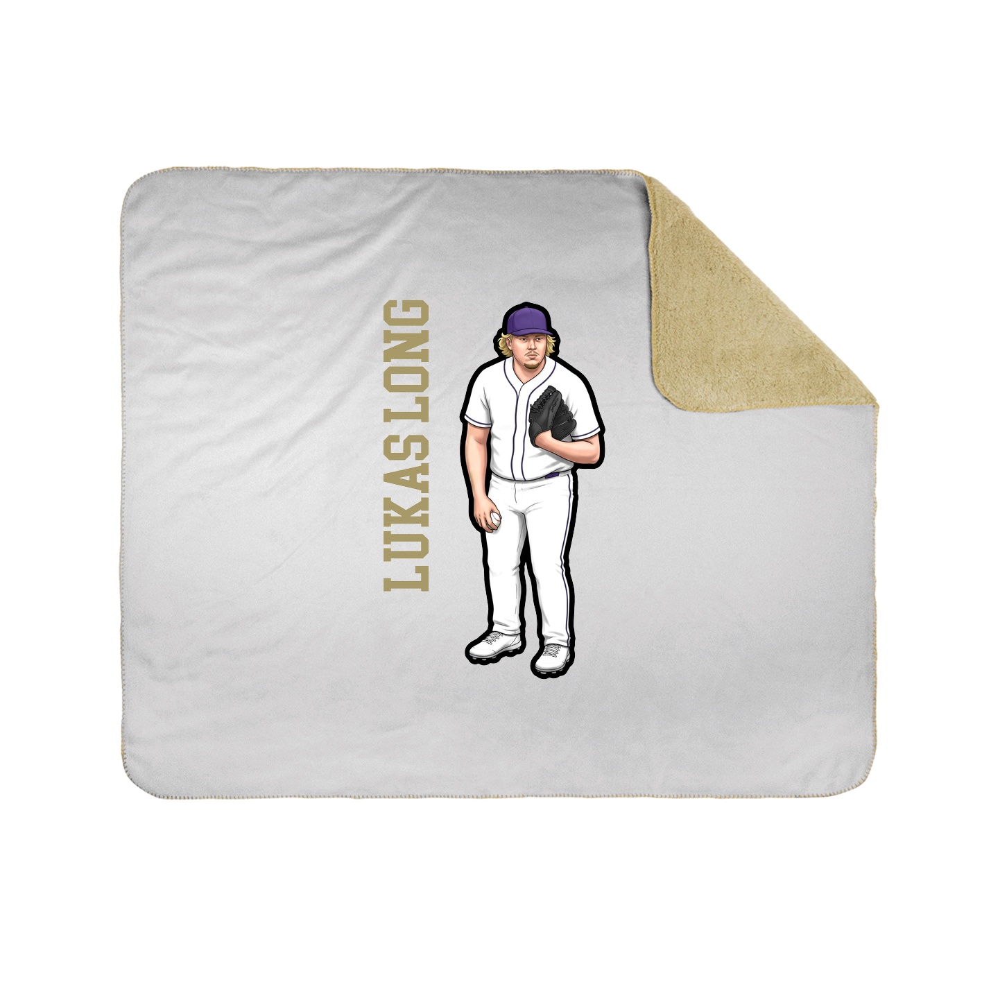 Throw Blanket — Name Vertical in White