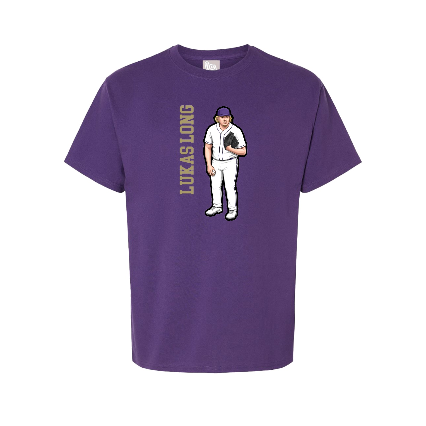 Youth Tee — Name Vertical in Purple
