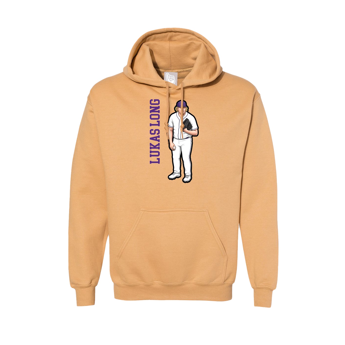 Hoodie — Name Vertical in Vegas Gold