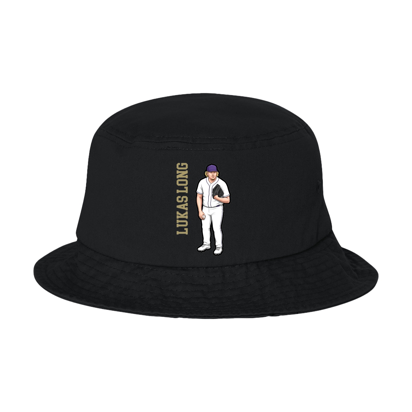 Bucket Cap — Name Vertical in Black