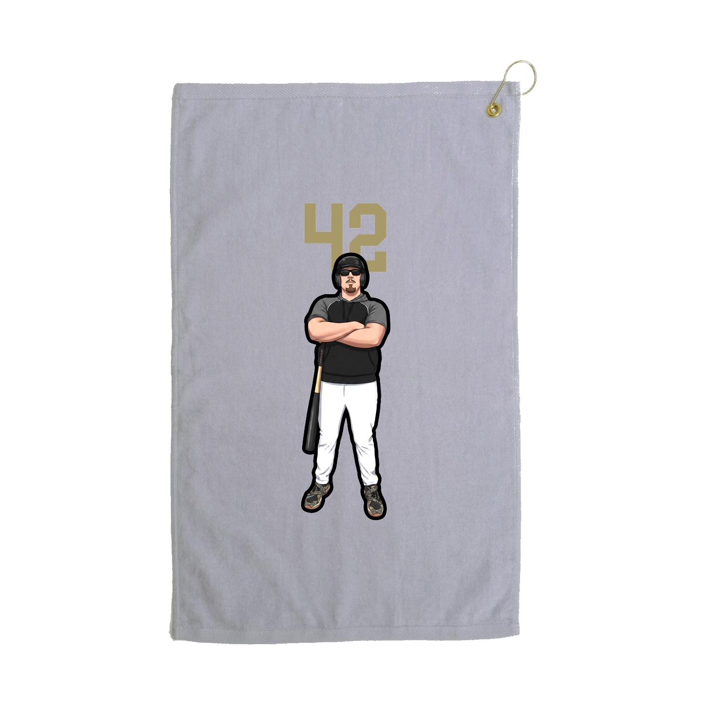 Golf Towel — Number Top in Grey