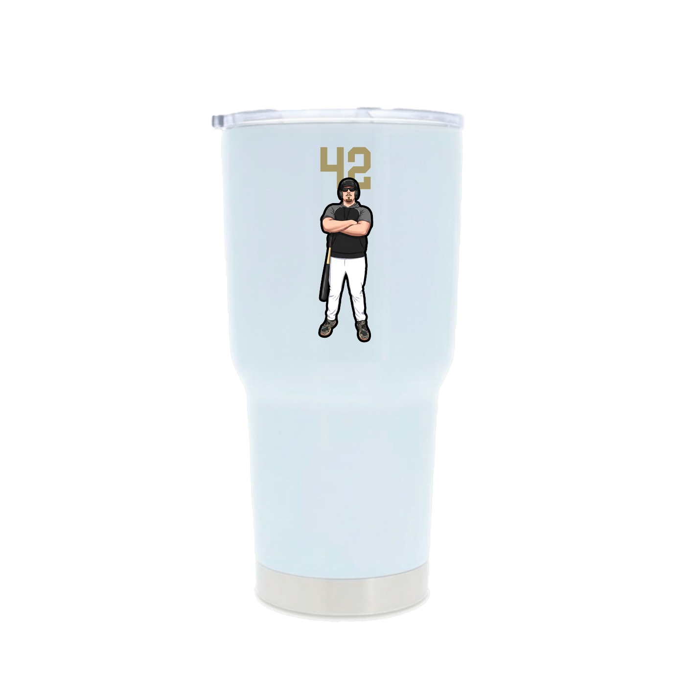 30oz Stainless Steel Tumbler — Number Top in White