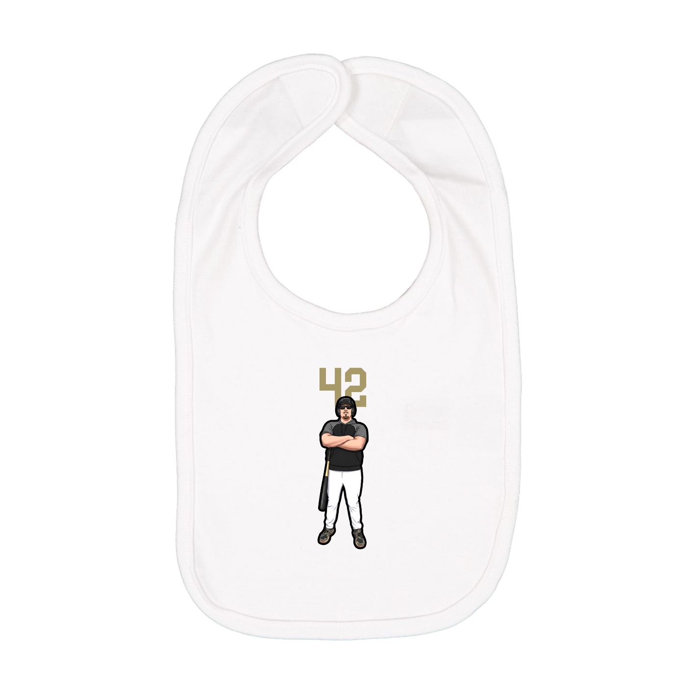 Infant Bib — Number Top in White