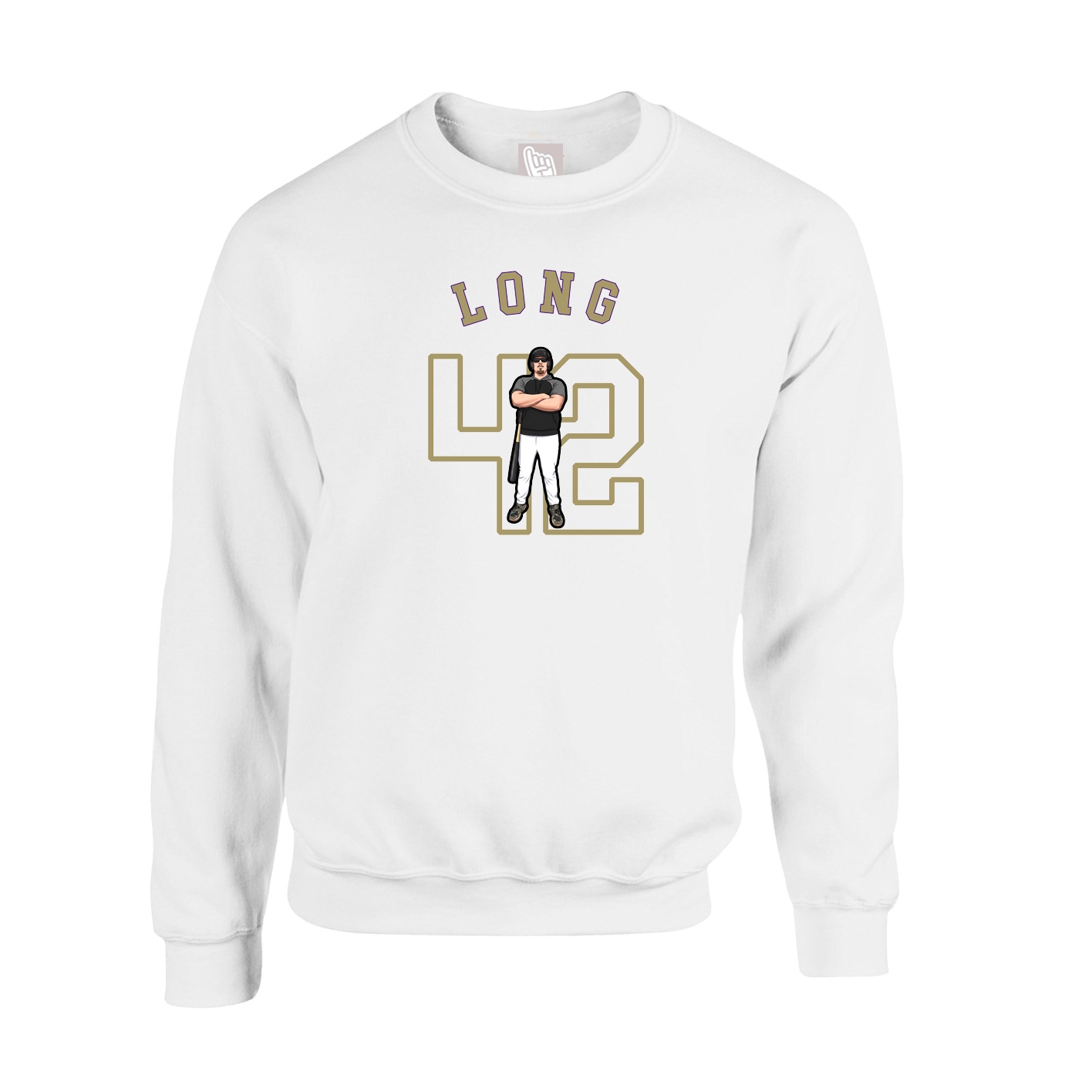Fleece Crew — Shirsey Arch in White