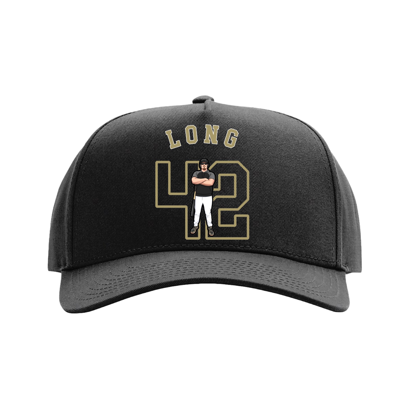 Full Fabric Five-Panel Champ Cap — Shirsey Arch in Black
