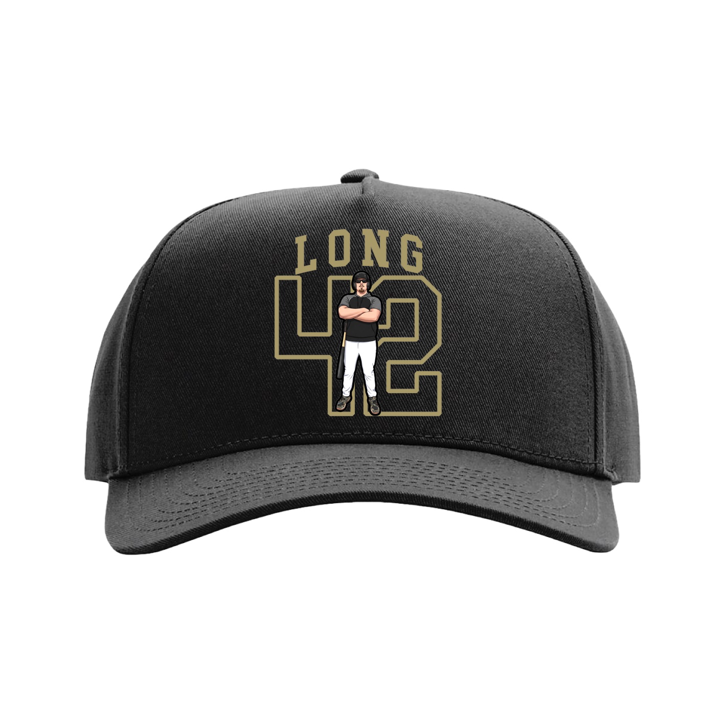 Full Fabric Five-Panel Champ Cap — Shirsey in Black