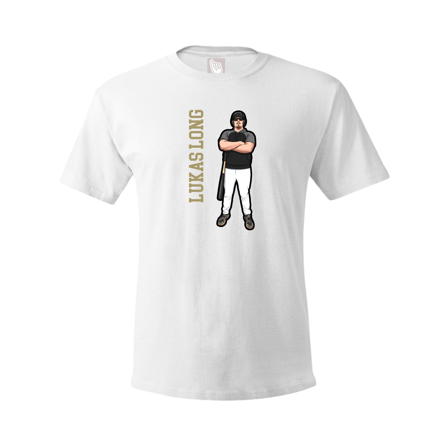 Youth Tee — Name Vertical in White