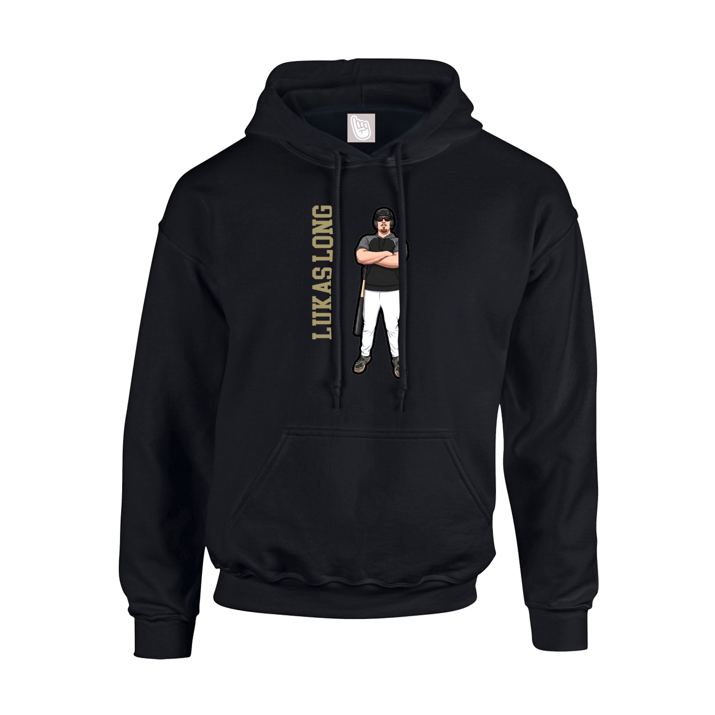 Hoodie — Name Vertical in Black