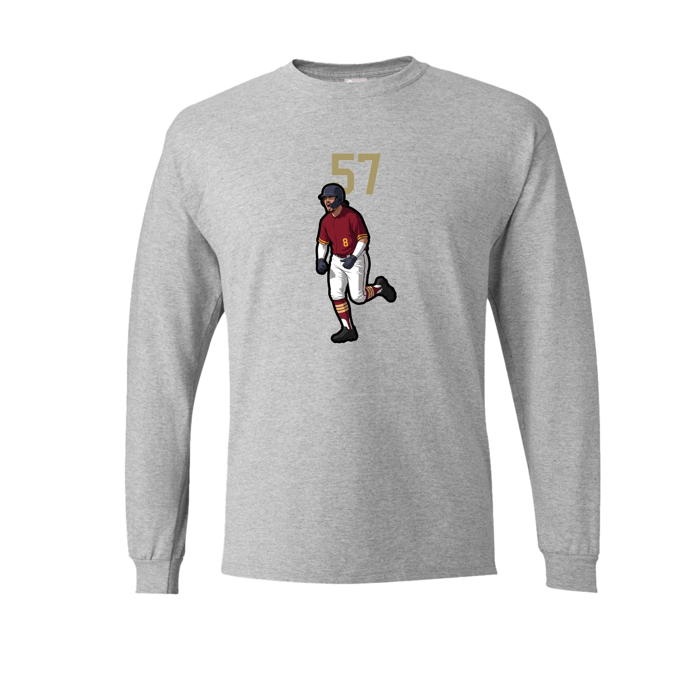 Long Sleeve Tee — Number Top in Grey