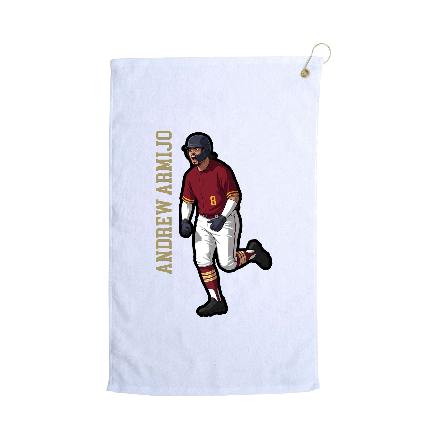 Golf Towel — Name Vertical in White