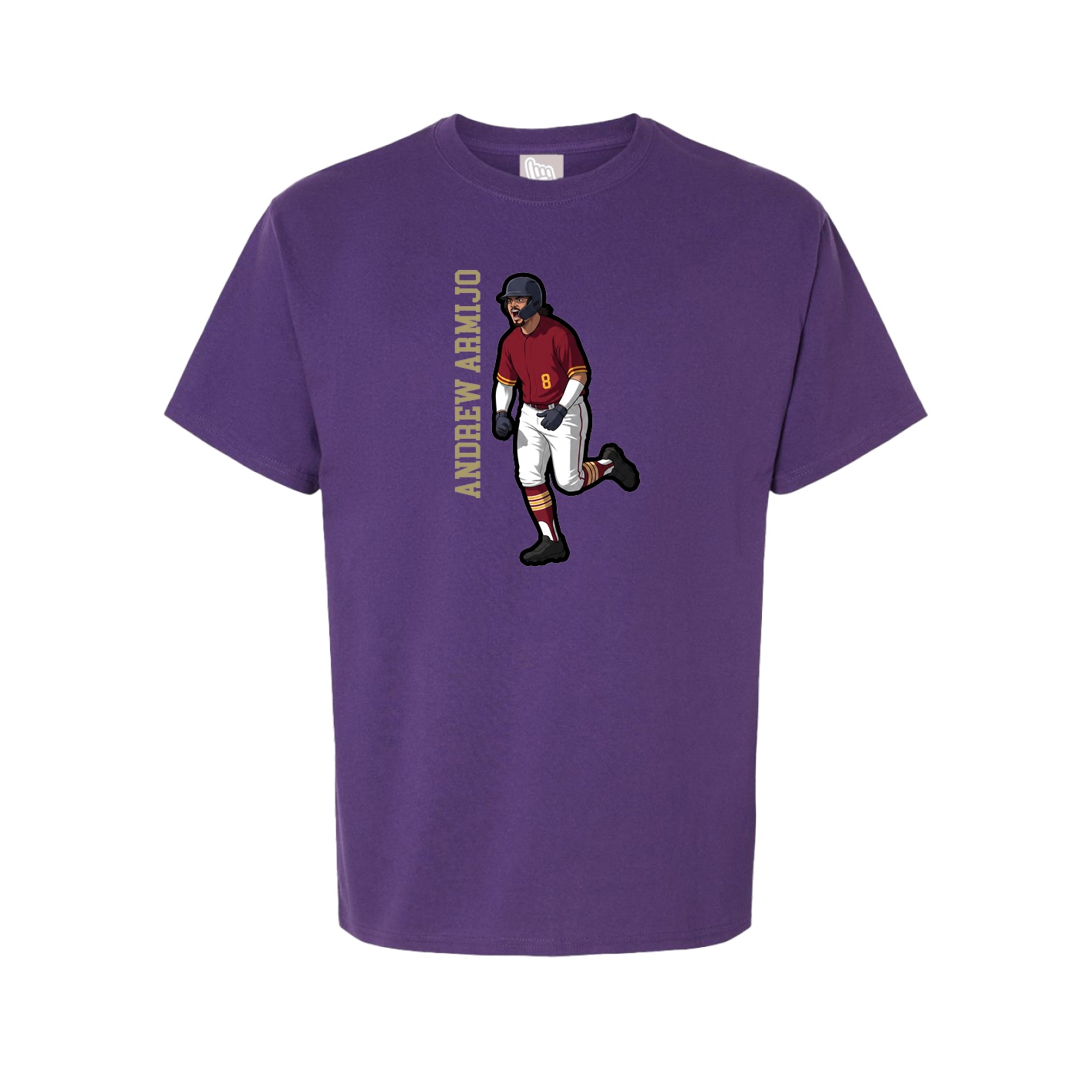 Youth Tee — Name Vertical in Purple