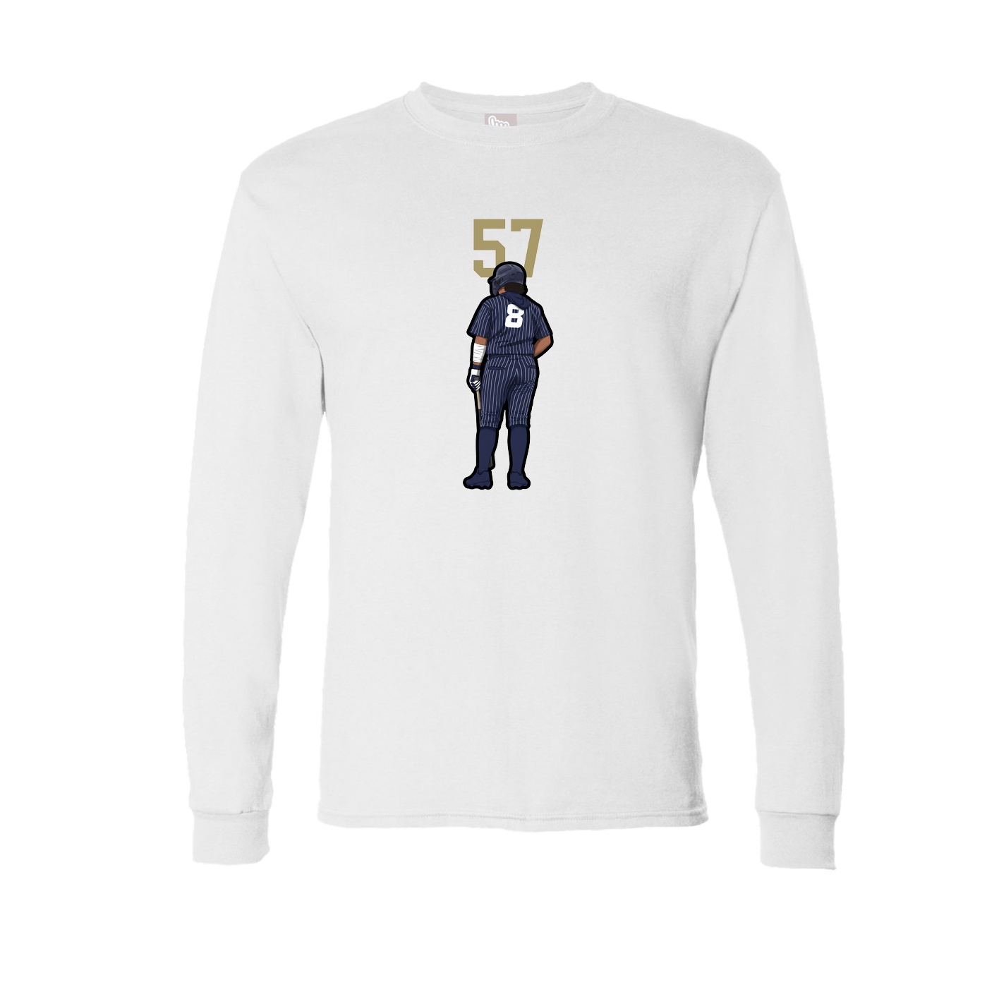 Long Sleeve Tee — Number Top in White