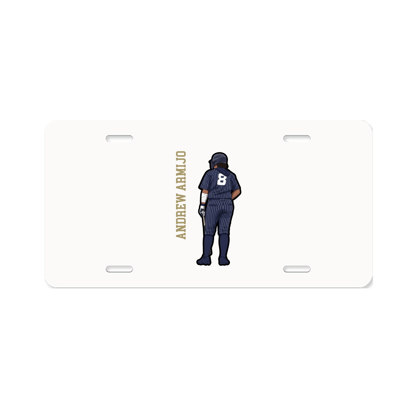 License Plate — Name Vertical in Classic