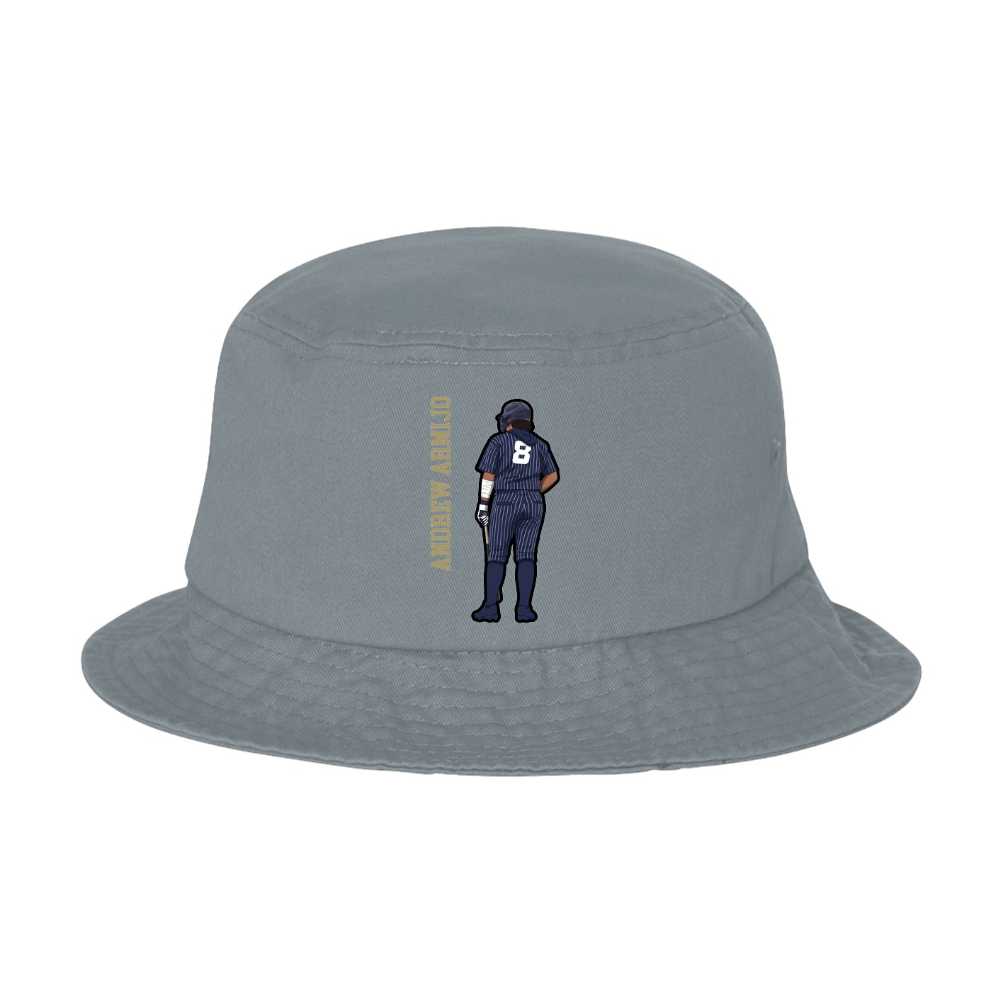 Bucket Cap — Name Vertical in Grey