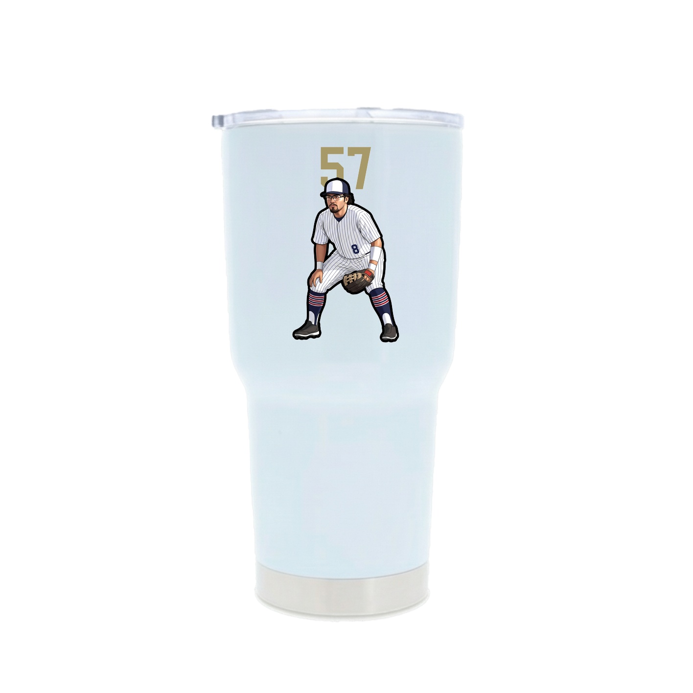 30oz Stainless Steel Tumbler — Number Top in White