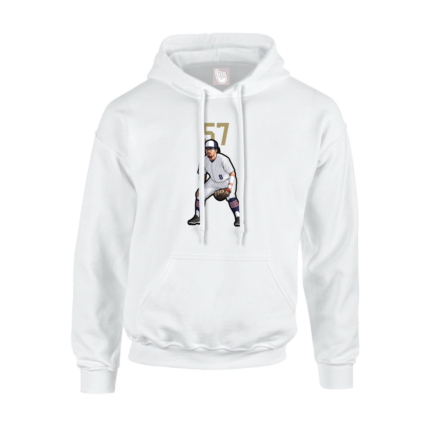 Hoodie — Number Top in White