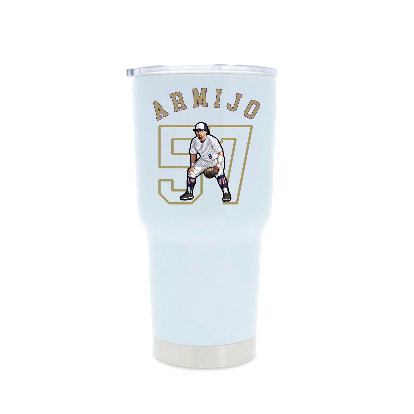 30oz Stainless Steel Tumbler — Shirsey Arch in White