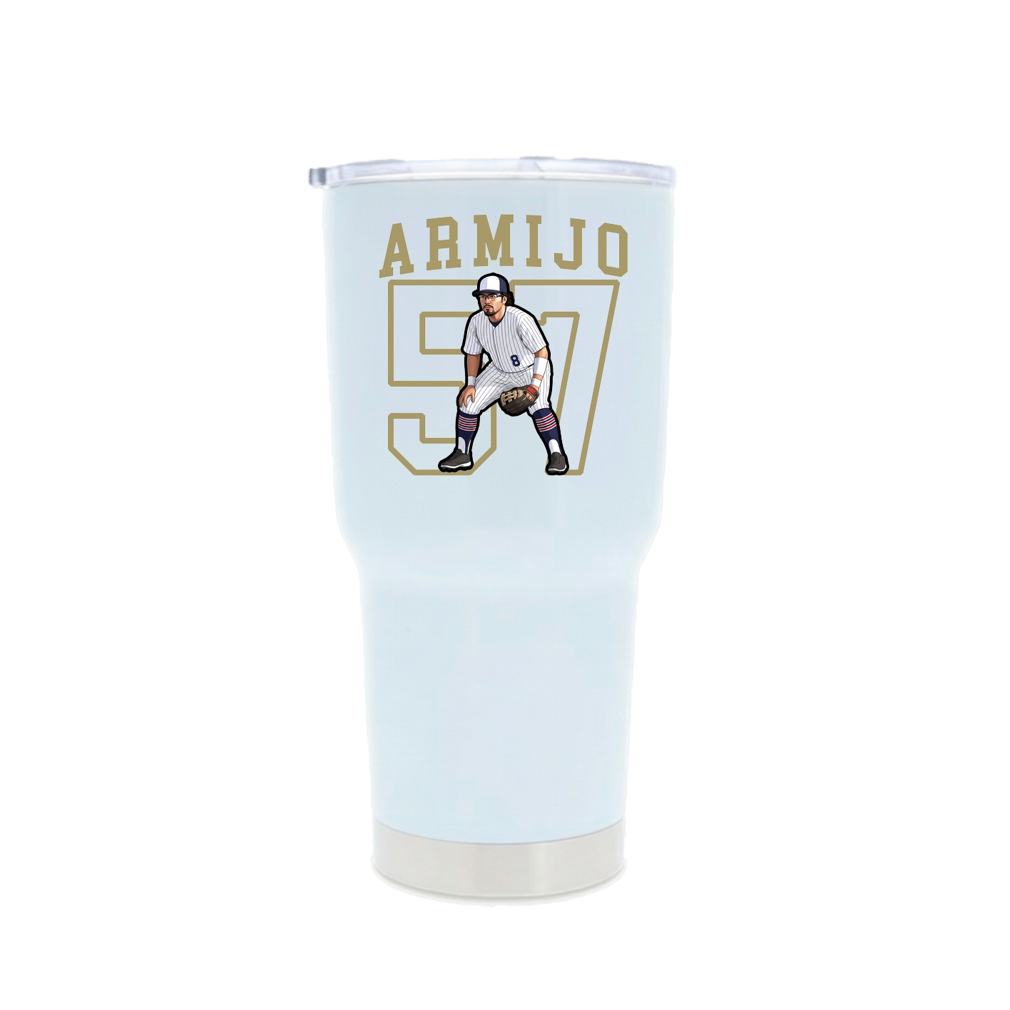 30oz Stainless Steel Tumbler — Shirsey in White