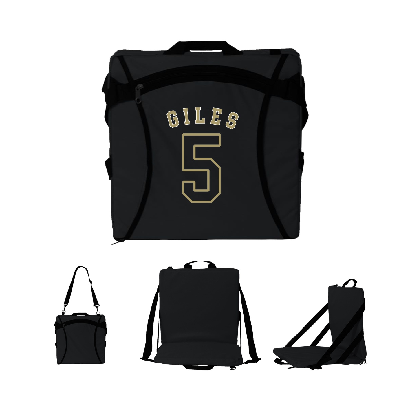 Folding Stadium Seat — Shirsey Arch in Black
