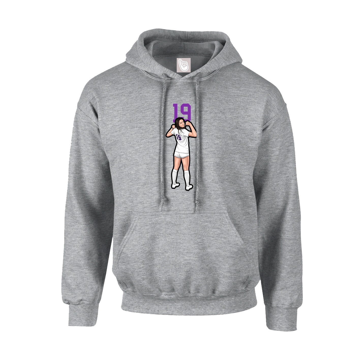 Hoodie — Number Top in Grey