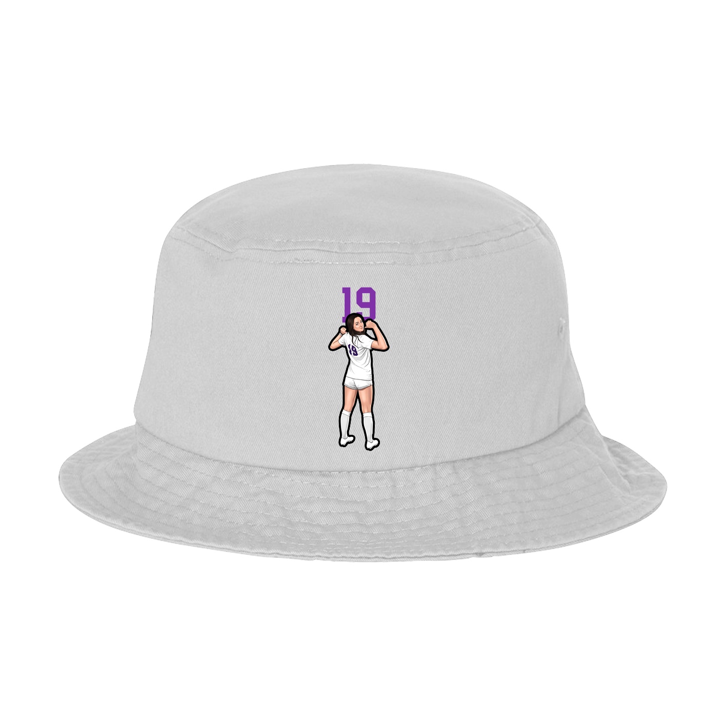 Bucket Cap — Number Top in White
