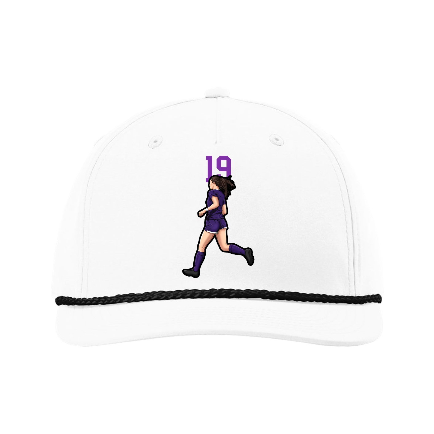 Five-Panel Classic Rope Cap — Number Top in White