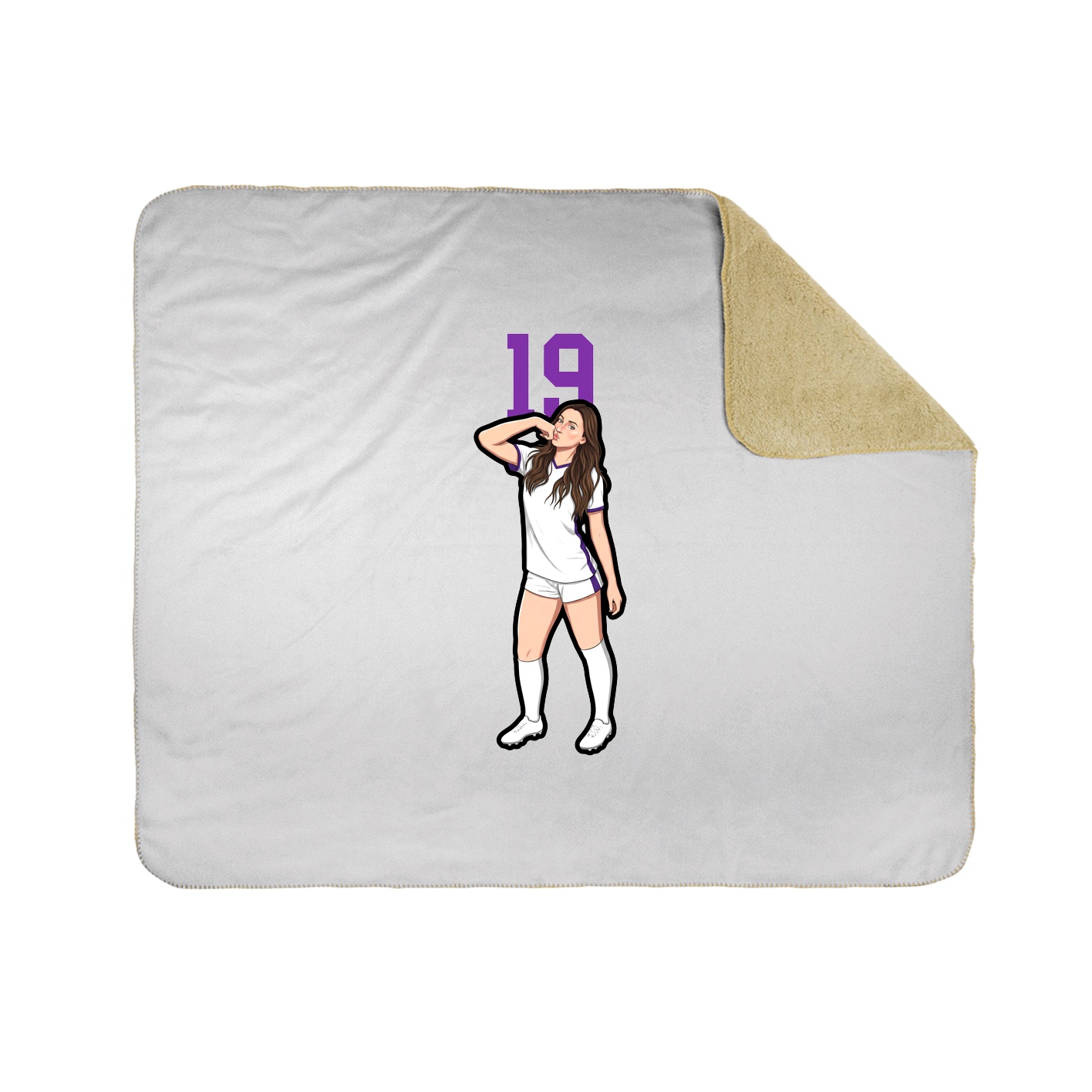 Throw Blanket — Number Top in White