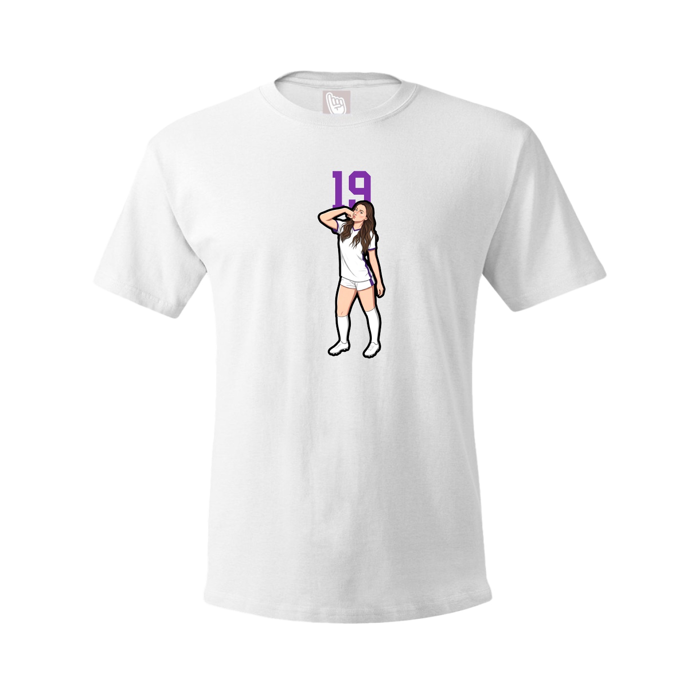 Youth Tee — Number Top in White