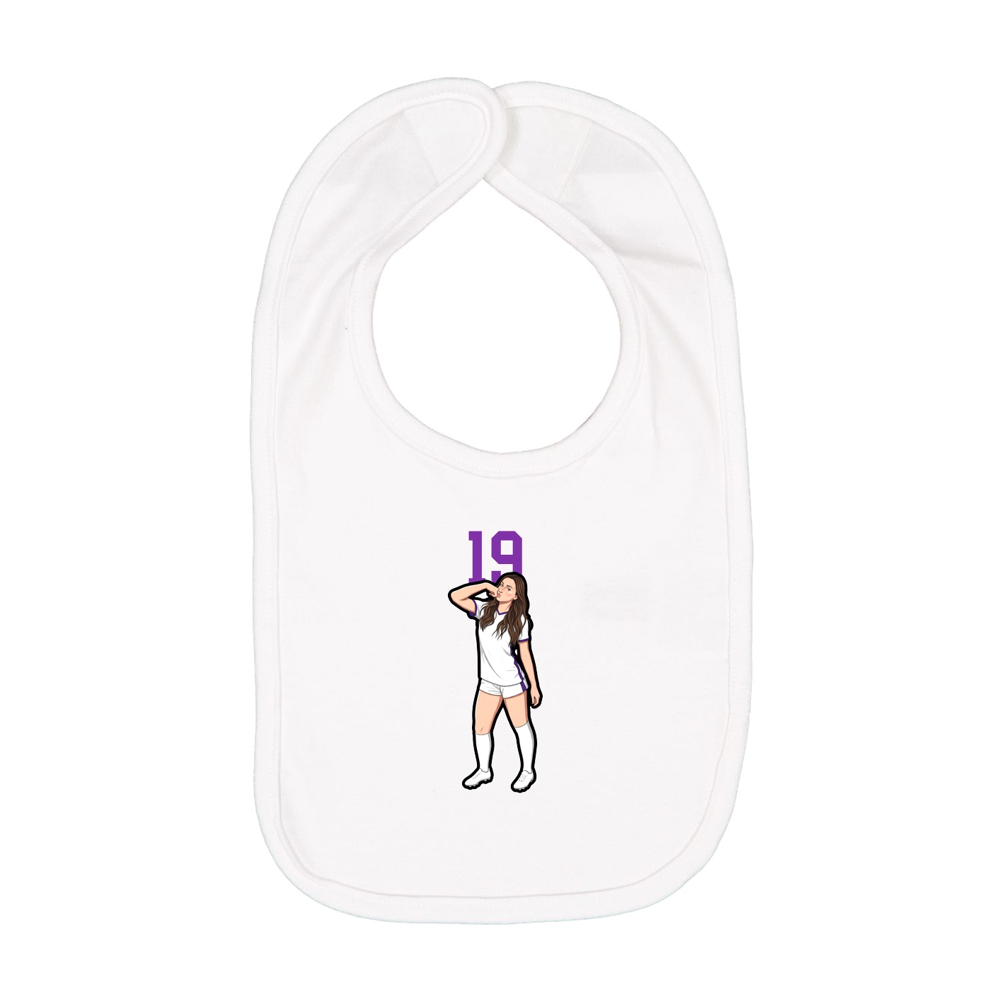 Infant Bib — Number Top in White